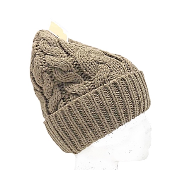 NWT-Michael Kors Tan Cable Knit Beanie - Picture 7 of 7